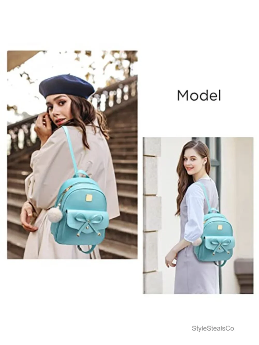 PU Leather Backpack Purse for Women Adjustable Shoulder Bag Rucksack